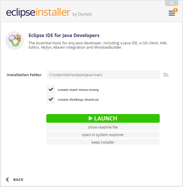 Eclipse - Installeur - Etape 6 Eclipse - Installeur - Etape 6