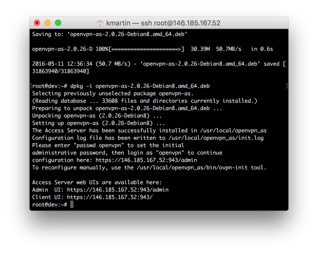 VPN install openvpn-as