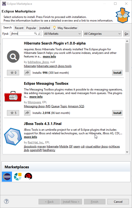 Hibernate - Installer l'ORM sur Eclipse 1 Eclipse Marketplace
