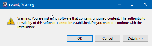 Hibernate - Installer l'ORM sur Eclipse 3 security warning